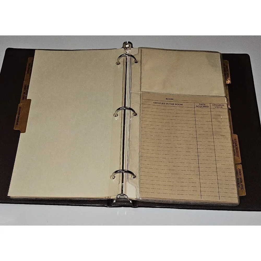 VTG Personal Photo Inventory 3-Ring Album Estate Home Possessions Log NEVER USED